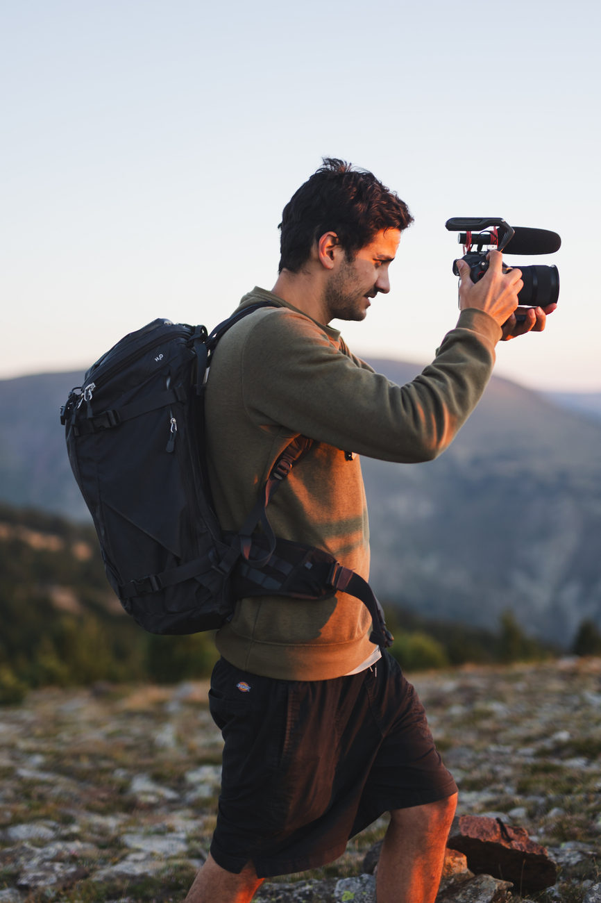 Julien Abellan, photographer and filmmaker, at work
